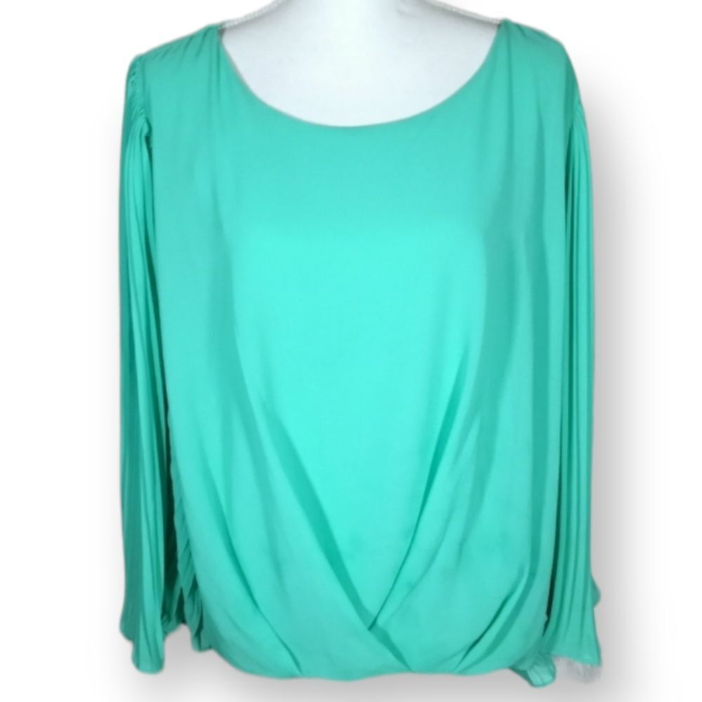WALL ST MINT PLEATED SLEEVE BLOUSE SZ.L/XL EUC